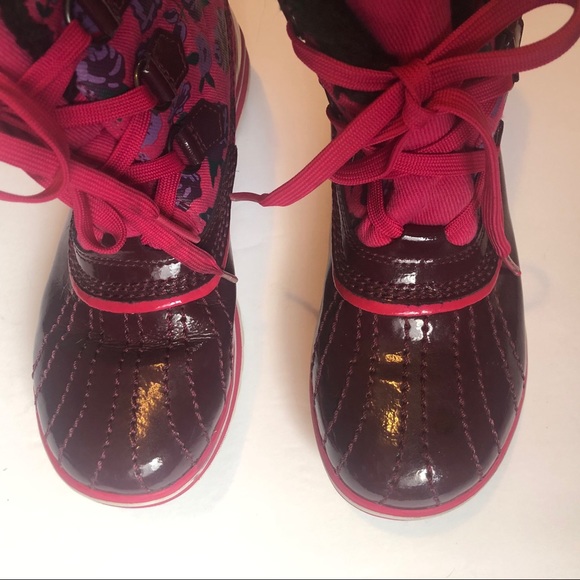 SOREL Tivoli Pink Carnation Floral Winter Boots - Picture 5 of 8